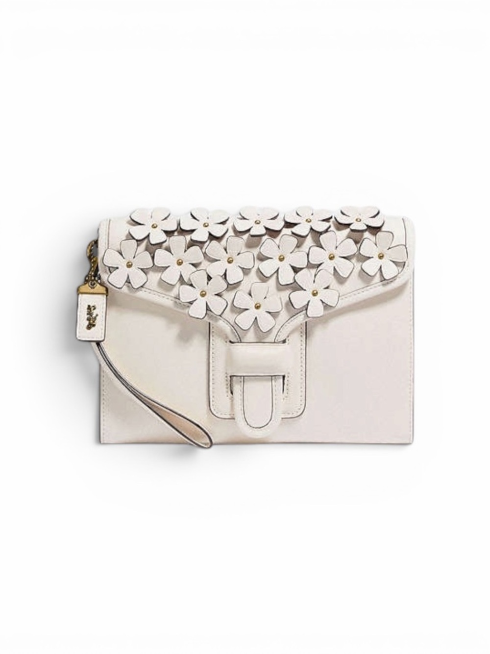 Coach 1941 Courier Floral Appliqué Leather Wristlet Style 834 NWT